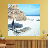 Strand Cabana Tropische Schilderachtig kunst Canvas Afdruk (Insitu (Woonkamer))