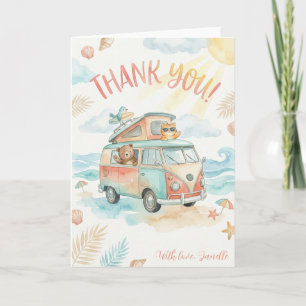 Strand Camper Van Dank Je Wel Schattige Zomer Vaka Kaart