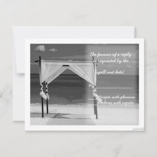 strand canopy bw rsvp kaartje (Voorkant)