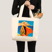 Strand Canvas tas: "Franse Riviera" Grote Tote Bag (Voorkant (product))
