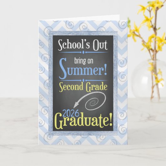 Strand Chalkboard 2025 tweedegraads Afstuderen Kaart (Gele Bloem)