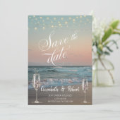 Strand Champagneglas Save The Date  (Staand voorkant)