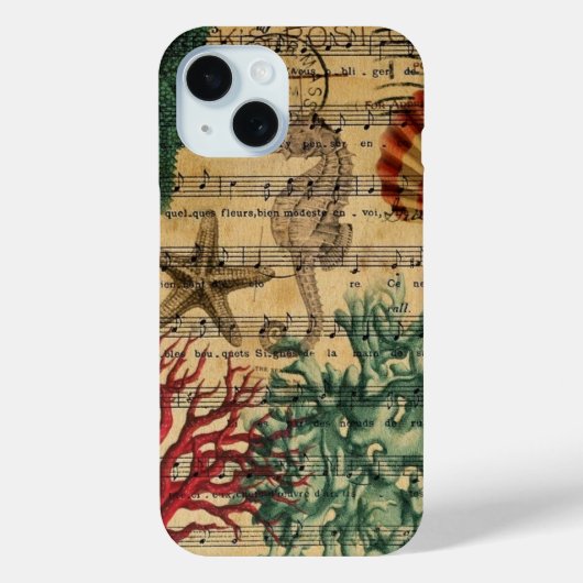 strand chic kust koraal zeepaardje schelpen Case-Mate iPhone case (Achterkant)