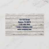 Strand chique hout nautische marine blauw anker visitekaartje (Achterkant)