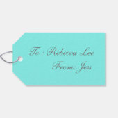 strand chique turquoise aqua Robins Egg Blue Cadeaulabel (Achterkant Horizontaal)