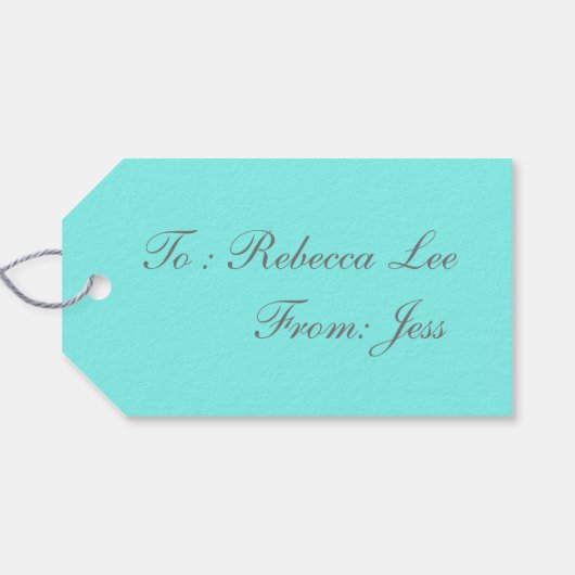 strand chique turquoise aqua Robins Egg Blue Cadeaulabel (Achterkant Horizontaal)