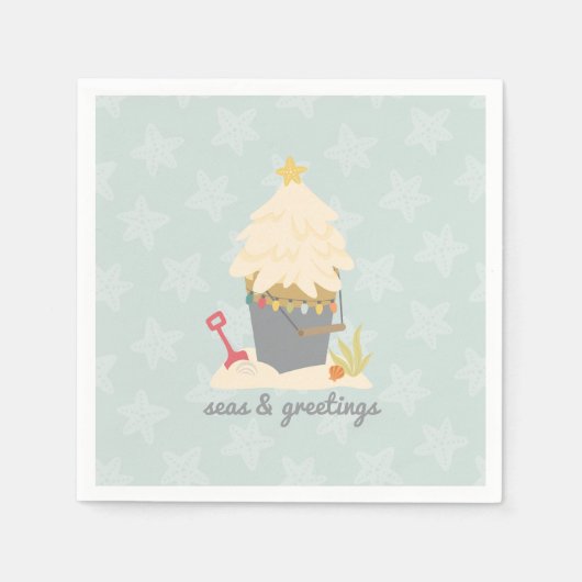 Strand Christmas Sand Pail Servet (Voorkant)