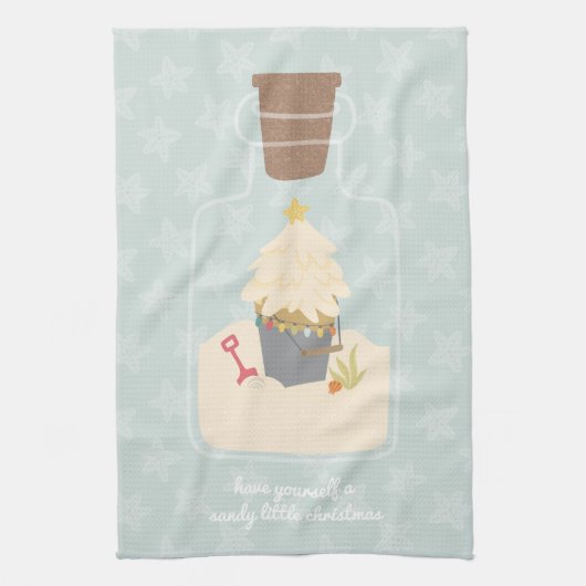 Strand Christmas Sand Pail Theedoek (Verticaal)