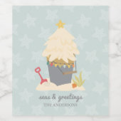 Strand Christmas Sand Pail Wijn Etiket (Enkel label)