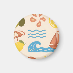 Strand Citroen Zomer Doodles Speelse Sfeer Magneet