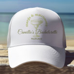 Strand Cocktail Margarita Bachelorette Trucker Pet<br><div class="desc">Margs & Matrimony retro bachelorette party weekend canvas tassen met een verfrissend groen kleurenpalet dat een vleugje tropische vibe brengt aan uw viering. Perfect cadeau voor je meisjes,  passen het aan met elke naam van de gasten en laten we dat feest beginnen.</div>