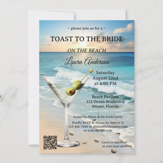 Strand Cocktail Vrijgezellenfeest Kaart (Voorkant)