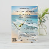 Strand Cocktail Vrijgezellenfeest Kaart (Staand voorkant)