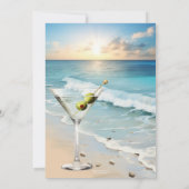 Strand Cocktail Vrijgezellenfeest Kaart (Achterkant)