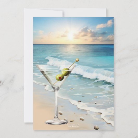 Strand Cocktail Vrijgezellenfeest Kaart (Achterkant)