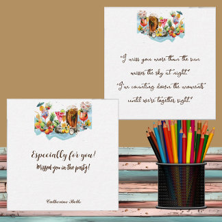 Strand Cocktails Tropical Fruits Party Missing You Notitiekaartje