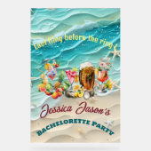 Strand Cocktails Tropische Vruchten Bachelorette P Acryl Bord (Voorkant)