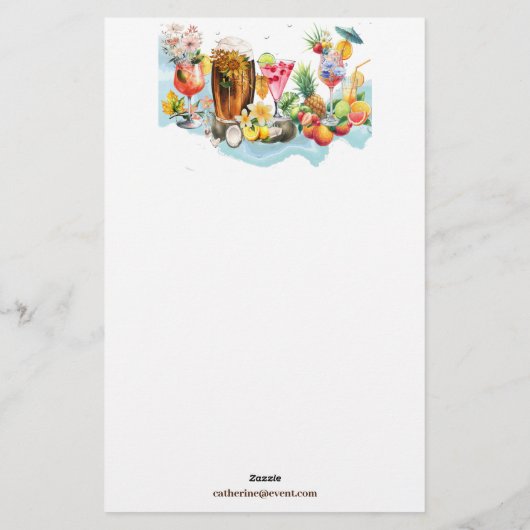 Strand Cocktails Tropische Vruchten Bachelorette P Briefpapier (Achterkant)