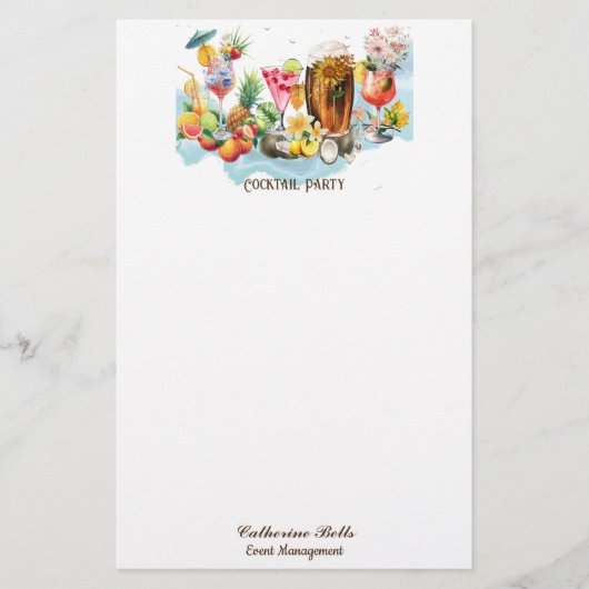 Strand Cocktails Tropische Vruchten Bachelorette P Briefpapier (Voorkant)