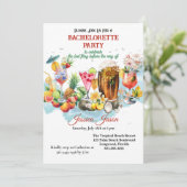 Strand Cocktails Tropische Vruchten Bachelorette P Kaart (Staand voorkant)