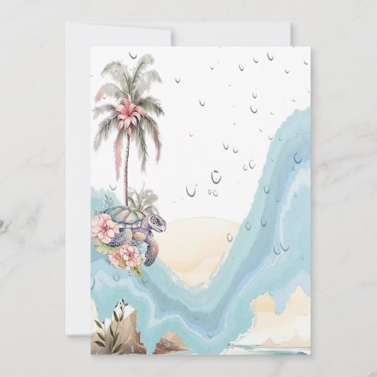 Strand Cocktails Tropische Vruchten Bachelorette P Kaart (Achterkant)