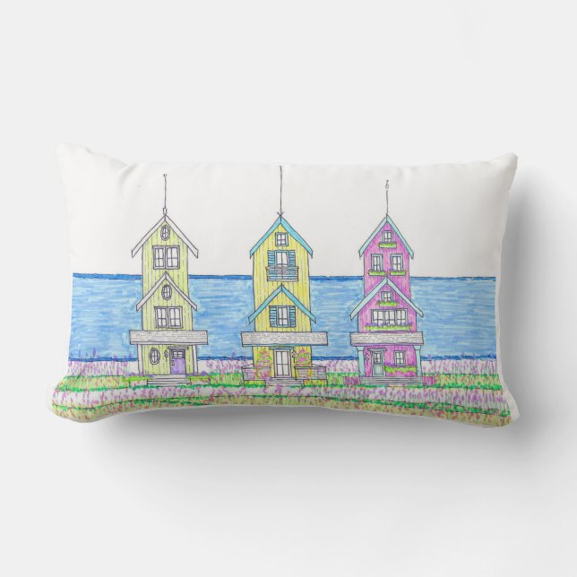 Strand Cottage Trio 2 Geel Lumbaal Kussen (Voorkant)