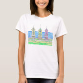 Strand Cottage Trio 2 Turqoise Tshirt (Voorkant)
