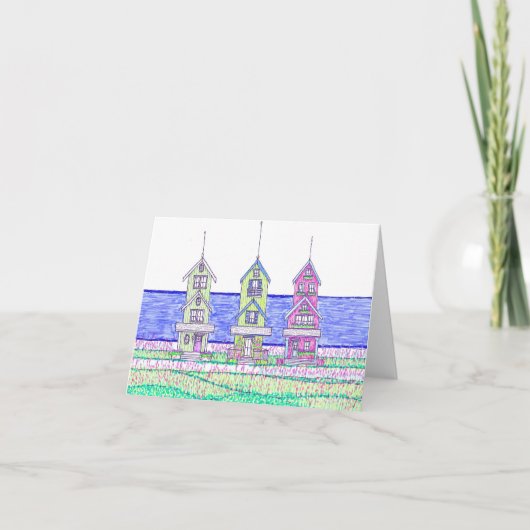 Strand Cottage Trio Briefpapier Kaarten (Voorkant)