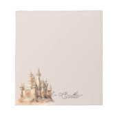 Strand Cream Zand Kasteel Notitieblok (Voorkant)