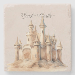 Strand Cream Zand Kasteel Stenen Onderzetter