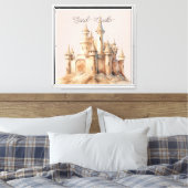 Strand Cream Zandkasteel Canvas Afdruk (Insitu (Slaapkamer))