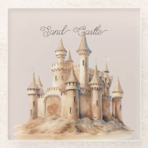 Strand Crème Zand Kasteel Glazen Onderzetter