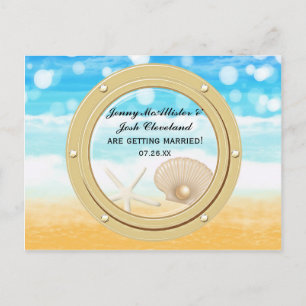 Strand Cruise Schip Havenverblijf Bewaar de Datum Briefkaart