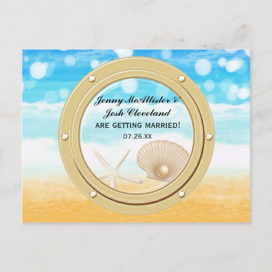 Strand Cruise Schip Havenverblijf Bewaar de Datum Briefkaart (Voorkant)