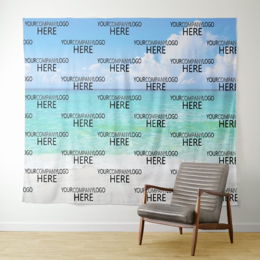 Strand Custom Zakelijk Logo Step & Repeat Achtergr Wandkleed (In Situ (horizontaal))