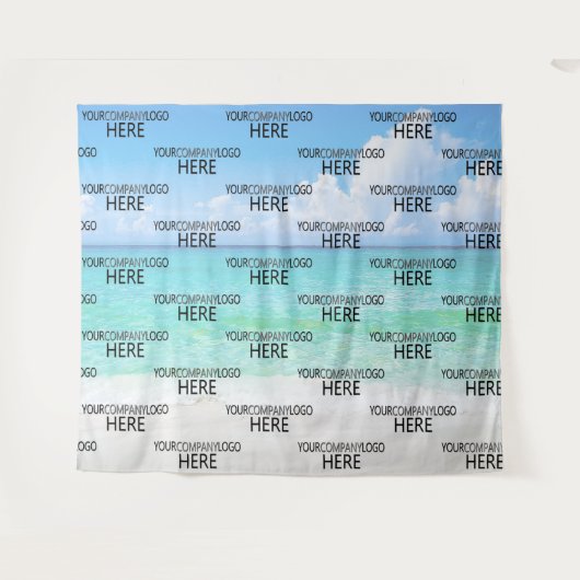 Strand Custom Zakelijk Logo Step & Repeat Achtergr Wandkleed (Voorkant (horizontaal))