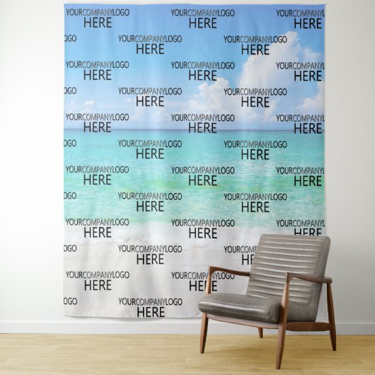 Strand Custom Zakelijk Logo Step & Repeat Achtergr Wandkleed (In situ)