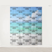 Strand Custom Zakelijk Logo Step & Repeat Achtergr Wandkleed (Voorkant)