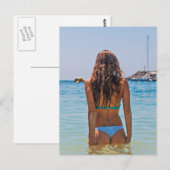 strand Cute Tushy Bikini Briefkaart (Voorkant / Achterkant)