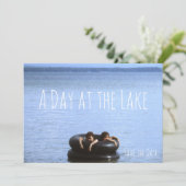 Strand, Dag bij het Lake Swimming Beach Party Save The Date (Staand voorkant)