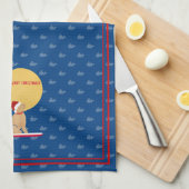 Strand Dagen Gouden Kerst Walvissen Keukenhanddoek (Quarter Fold)