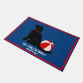 Strand Dagen Zwart Lab Retriever Dog Deurmat (Schuin)