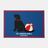 Strand Dagen Zwart Lab Retriever Dog Deurmat (Voorkant)