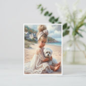 Strand dame kaart (Staand voorkant)