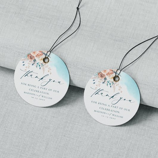 Strand Dank u bruiloft Bedankjes Labels