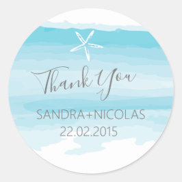 Strand Dank u bruiloft stickers