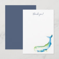 Strand Dank u Kaarten Blauwe Waterverf Walvis