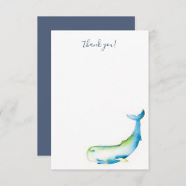 Strand Dank u Kaarten Blauwe Waterverf Walvis