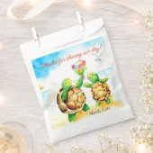 Strand Dank u, Schattig Turtle paar bruiloft Bedankzakje (Geknipt)