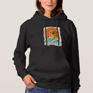 Strand Daze Palmbomen Golven Vintage Retro Strand  Hoodie